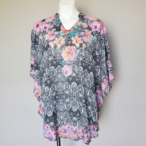 Tolani Collection Womens Boho Oversized Poncho Top 100% Modal - Picture 2 of 7